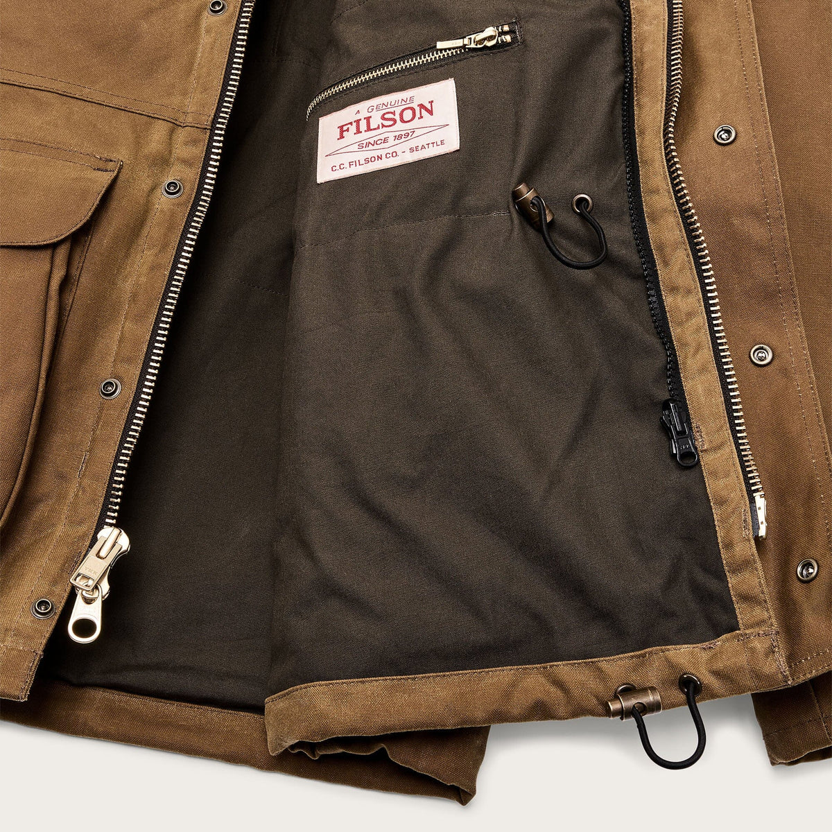 FILSON - Tin cloth Field Jacket - CPS0147 - Oil Dark Tan Abbigliamento Uomo FILSON 