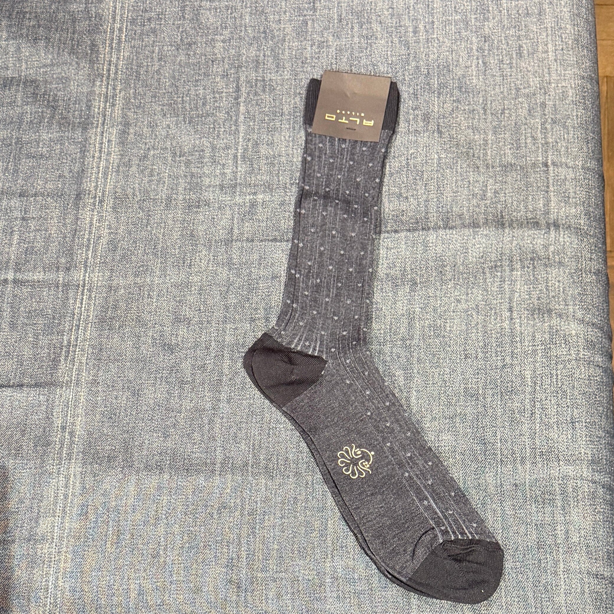ALTO MILANO - Calzino corto -26PEAM2392UC_04- Blu Avio Accessori Uomo Alto Milano 