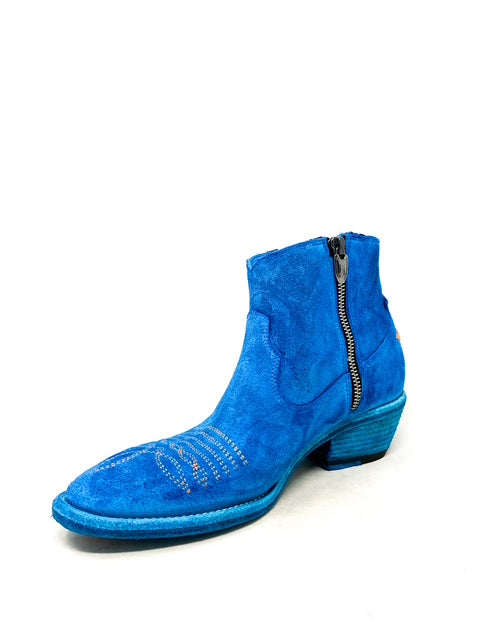 FAUZIAN JEUNESSE - EW - Texano - ZIPPY ANKLE BOOT - Azzurro