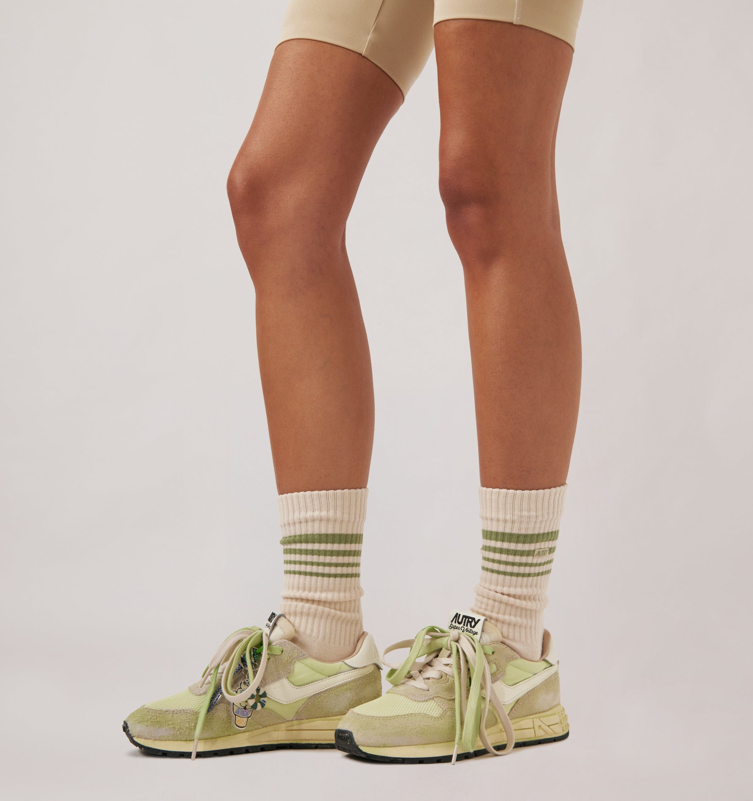 AUTRY - SOPU 0585 - Autry Calzino - Crema stripes verde Accessori Donna AUTRY - Collezione donna 