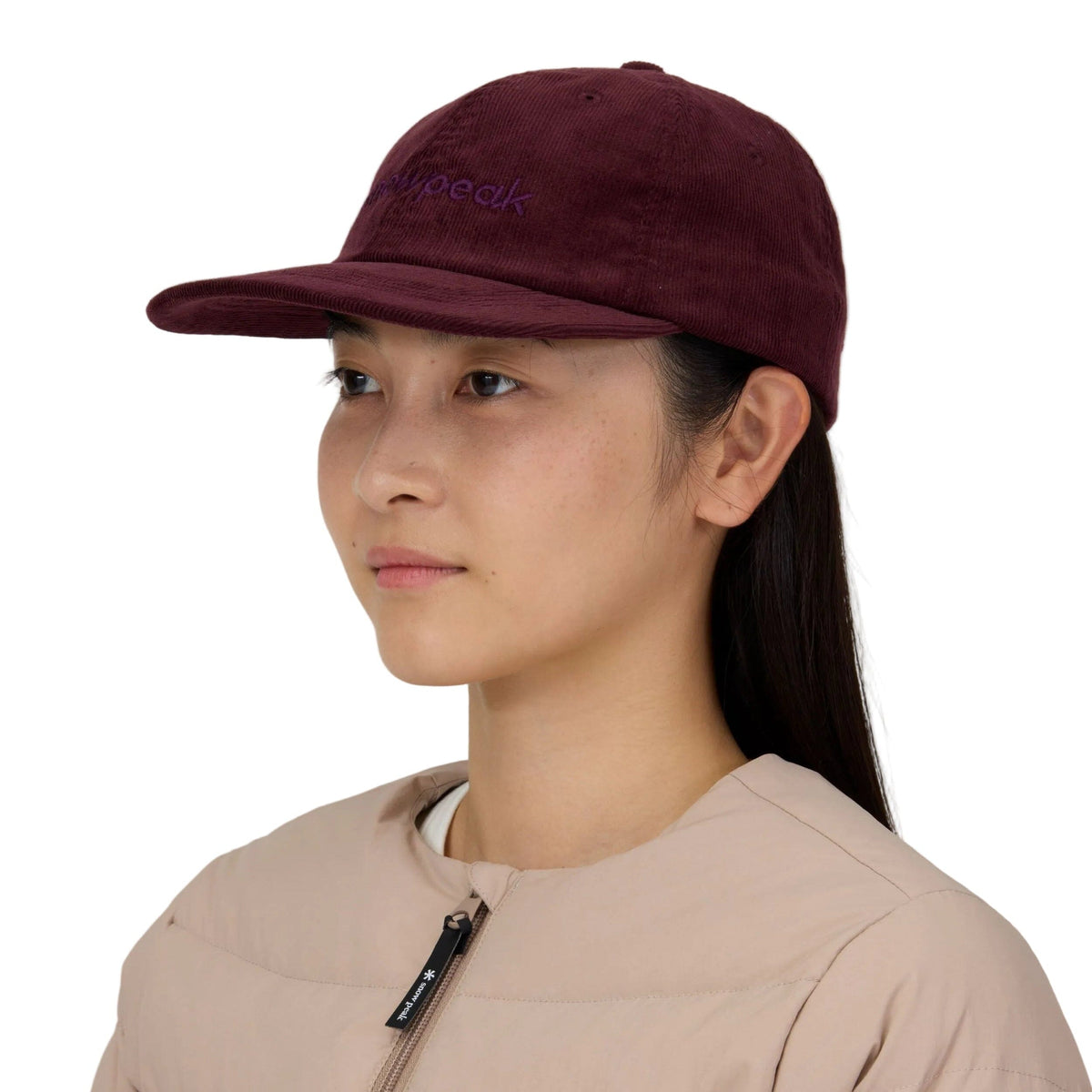 SNOW PEAK - CORDUROY LOGO DESIGN CAP - BURGUNDY