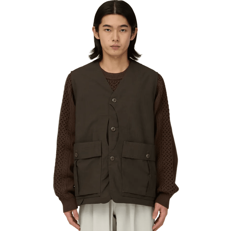 SNOW PEAK - HYBRID TAKIBI VEST - DARK BROWN Abbigliamento Uomo SNOW PEAK 