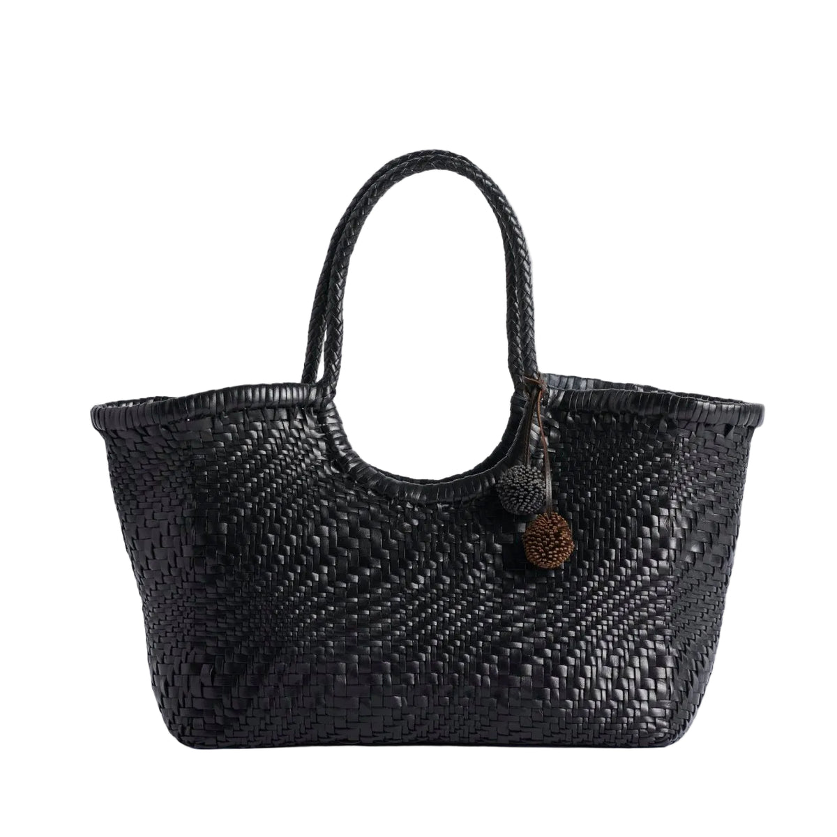 DRAGON DIFFUSION - Borsa intrecciata Nantucket - optical Nero