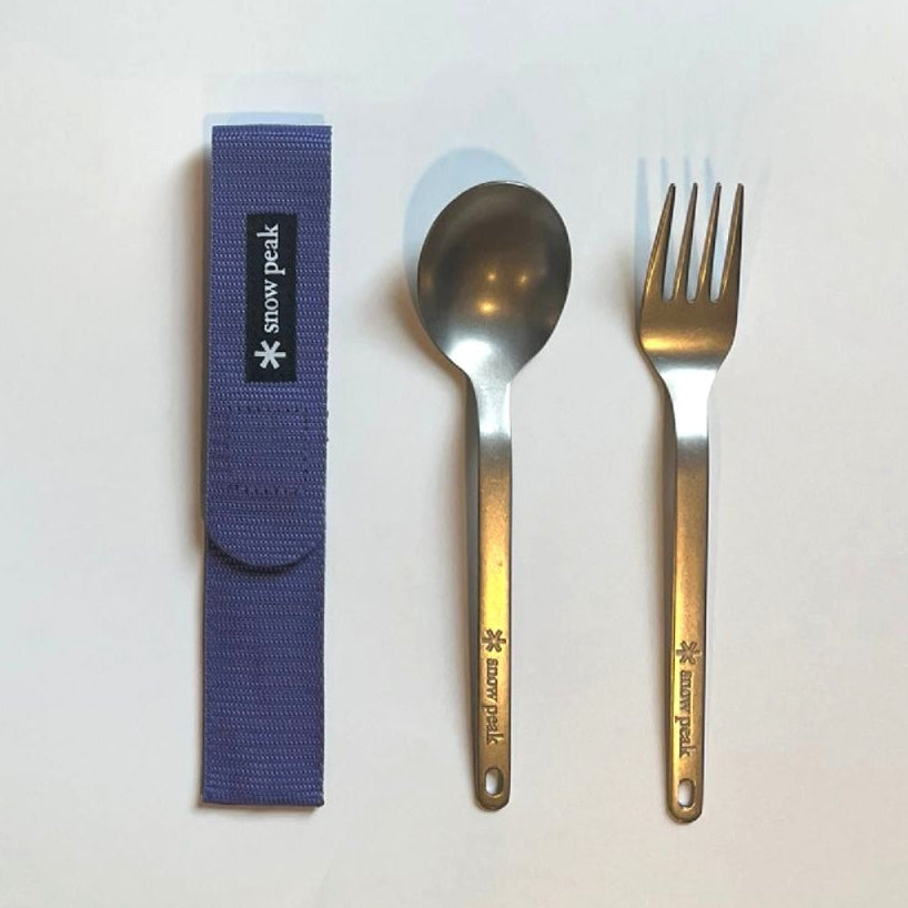 SNOW PEAK - SET POSATE FORK & SPOON TITANIUM - SCT-002 - VIOLA Accessori Uomo SNOW PEAK 