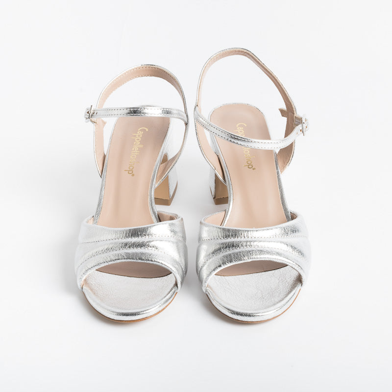 Cappelletto 1948 - Sandalo Anika7 - Laminato Argento Scarpe Donna CAPPELLETTO 1948 