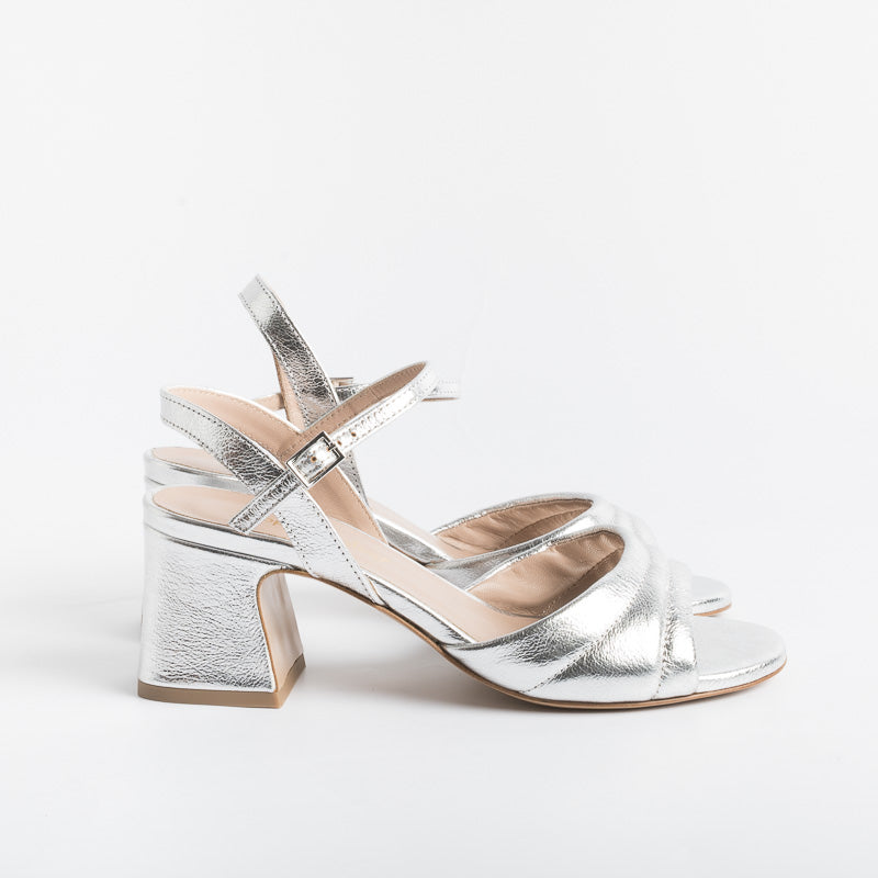 Cappelletto 1948 - Sandalo Anika7 - Laminato Argento Scarpe Donna CAPPELLETTO 1948 