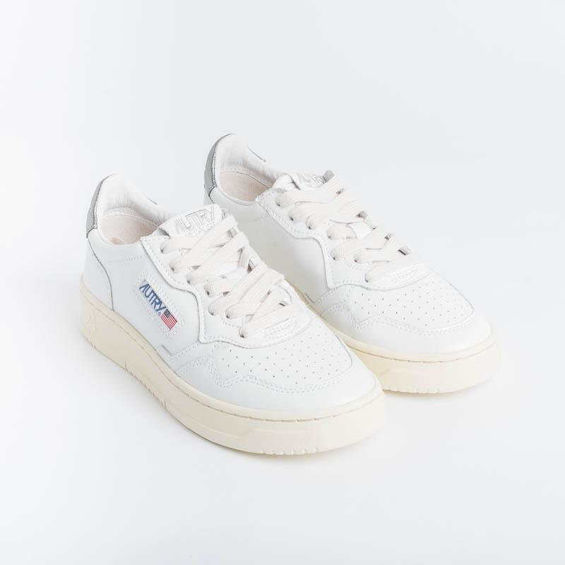 AUTRY LL05 - LOW WOM LEAT - Bianco/ Argento Scarpe Donna AUTRY - Collezione donna 